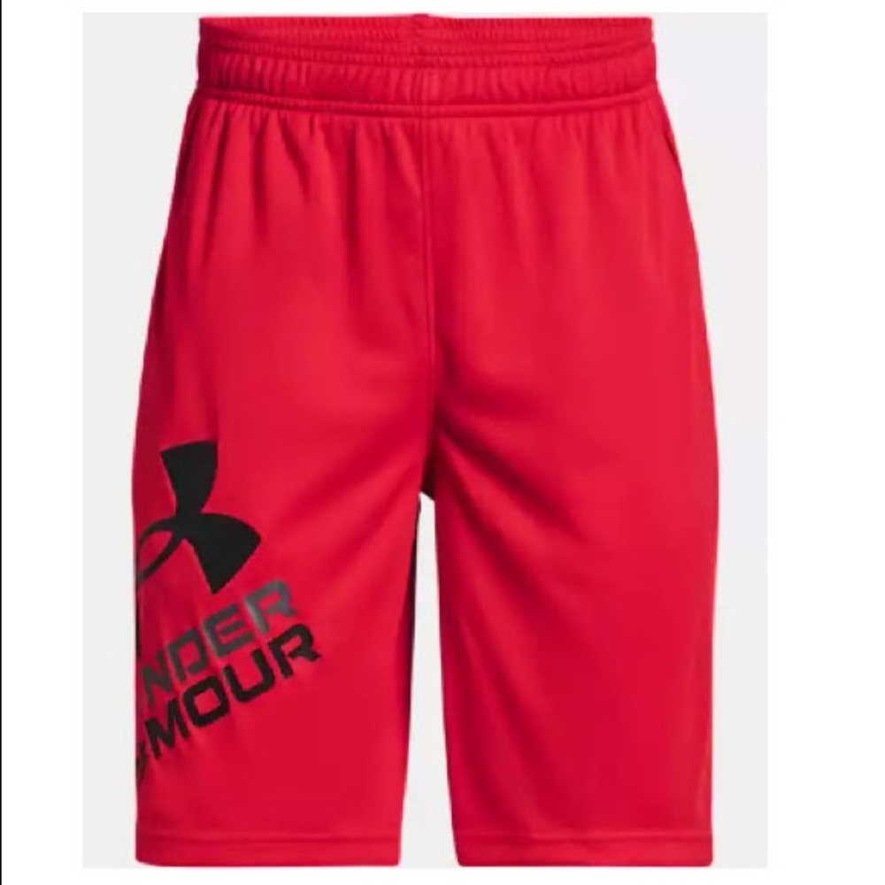 Boys Under Armour Red Prototype 2.0 Logo Shorts